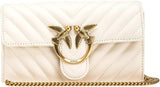 Pinko Portafoglio Donna Love ONE in Nappa di Pecora C SCHAFNAPPA Portafoglio Donna Naty Shop Z14Q_Bianco Seta-Oro Antico Taglia unica