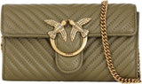 Pinko Portafoglio Donna Love ONE in Nappa di Pecora C SCHAFNAPPA Portafoglio Donna Naty Shop V62Q_Verde Abete-Oro Antico Taglia unica
