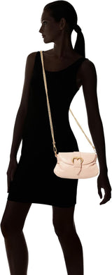 Pinko Borsa a spalla Jolene Mini Crystal Calf da donna, O81m_Chocolate Gold Borse Donna Naty Shop