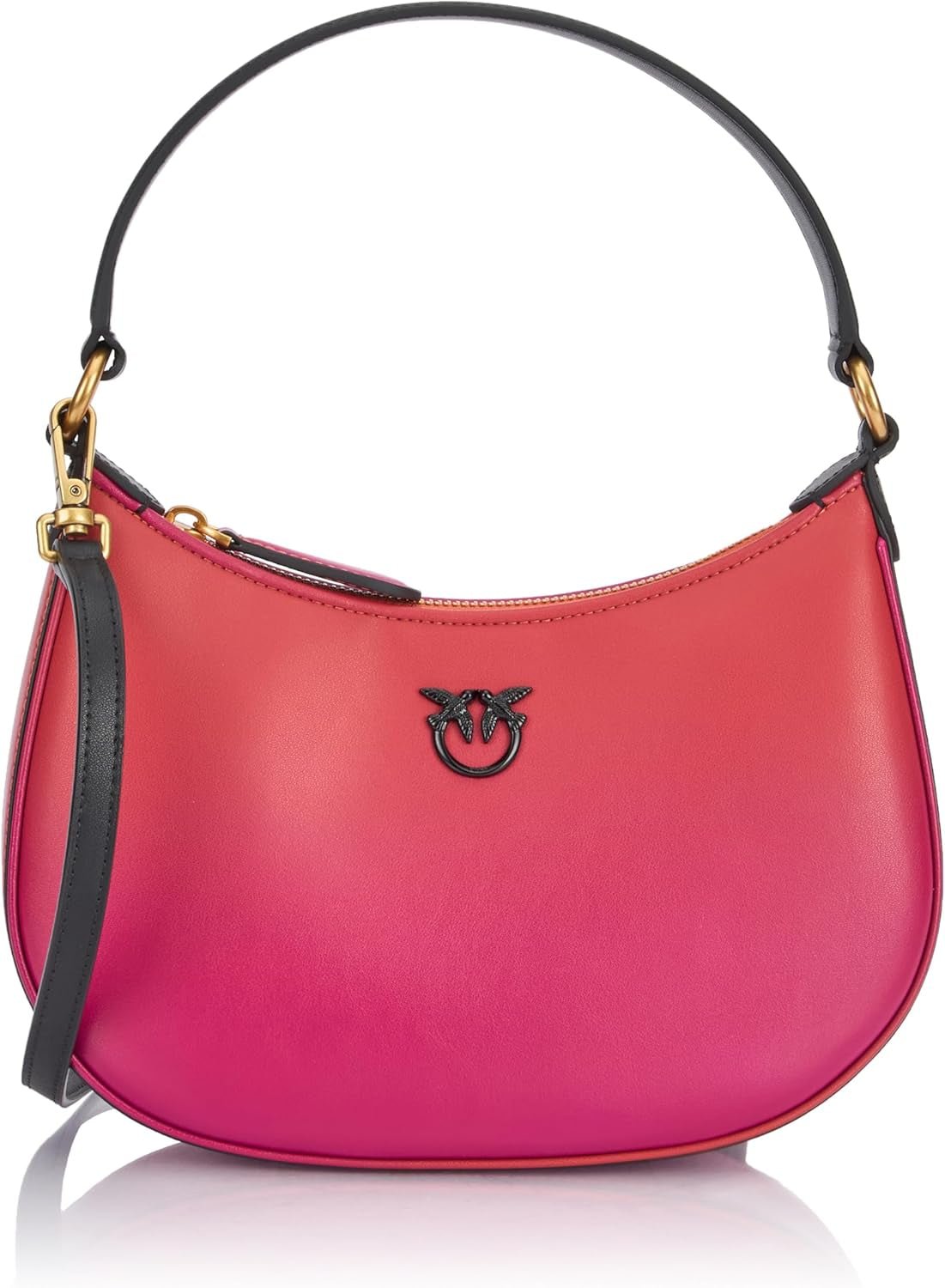 Borsa Pinko Half Moon mini in pelle colore sfumato, ya4l_Mult.fuchsia, arancione-nero Borse Donna Naty Shop Titolo predefinito