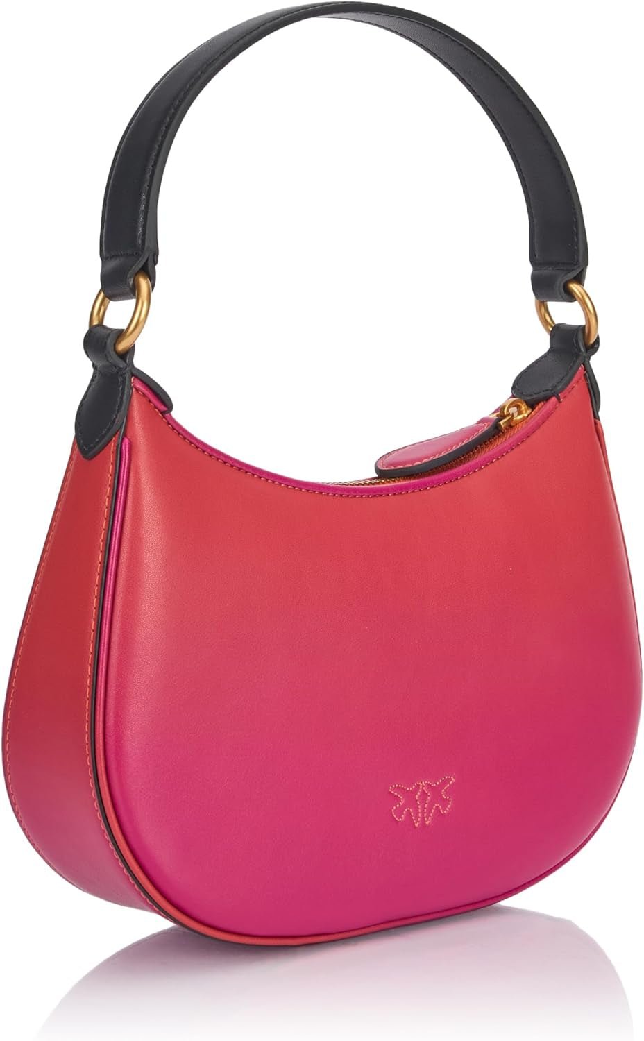 Borsa Pinko Half Moon mini in pelle colore sfumato, ya4l_Mult.fuchsia, arancione-nero Borse Donna Naty Shop