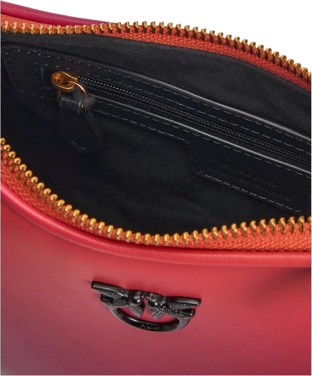 Borsa Pinko Half Moon mini in pelle colore sfumato, ya4l_Mult.fuchsia, arancione-nero Borse Donna Naty Shop