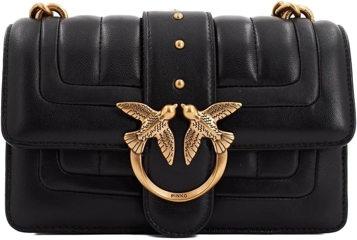 Pinko Borsa Ladies Love One Mini Cl Single Side Sheep Nappa Line Quilt Bag Donna Borse Naty Shop Z99Q_Antique Nero-Oro