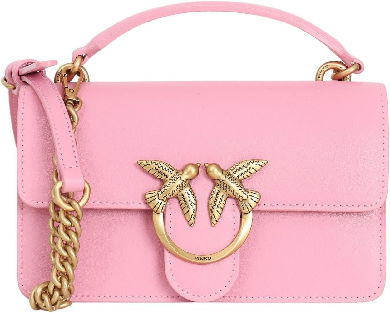 Pinko Borsa Ladies Love One Mini Leggera In Vitello Seta Borse Donna Naty Shop P31Q_Pink-Marino-Antique Gold
