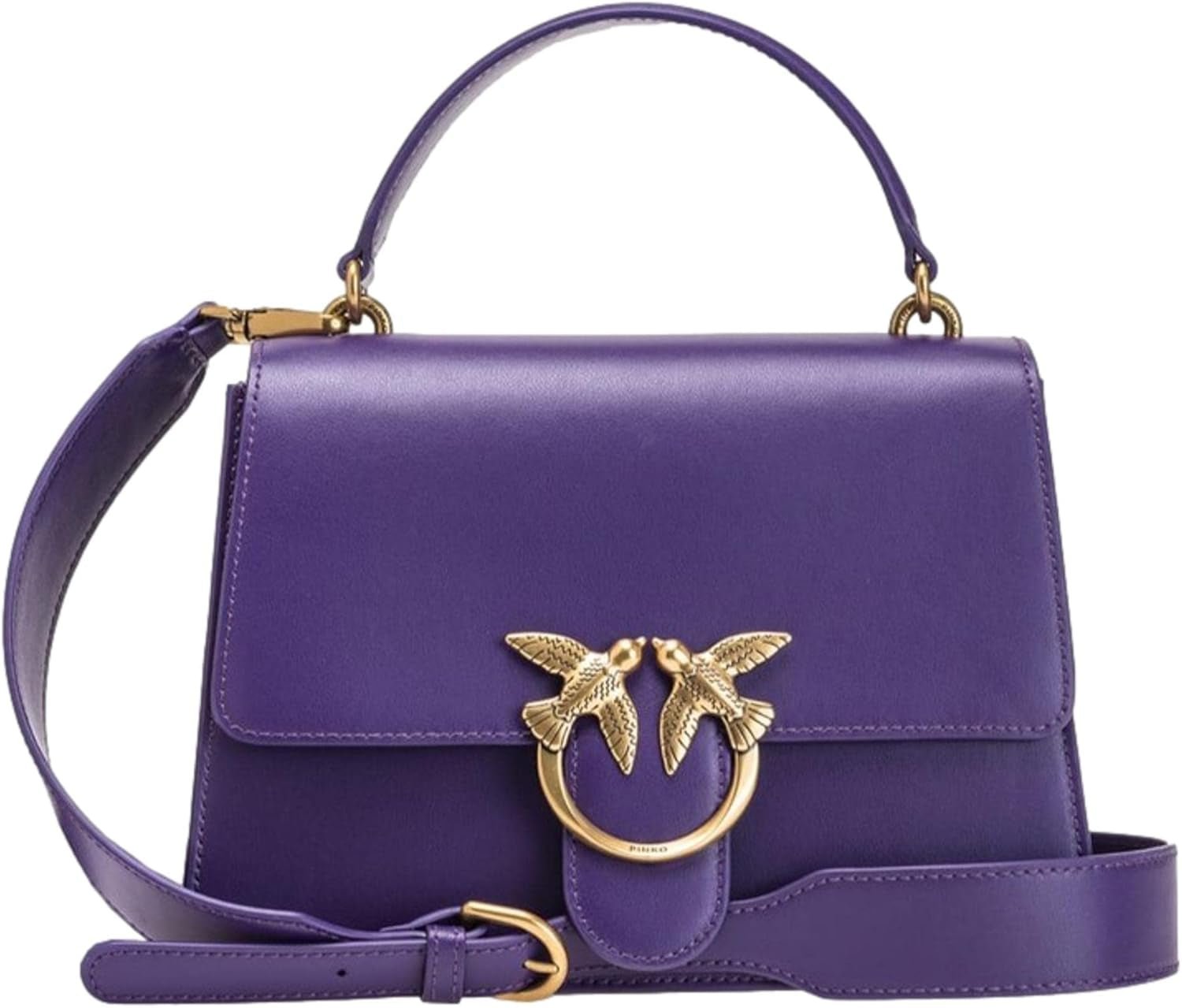 Pinko Ladies Love One Borsa Top Handle Classic Li Borse Donna Naty Shop J11Q_Violet Plumeria-Antique Gold