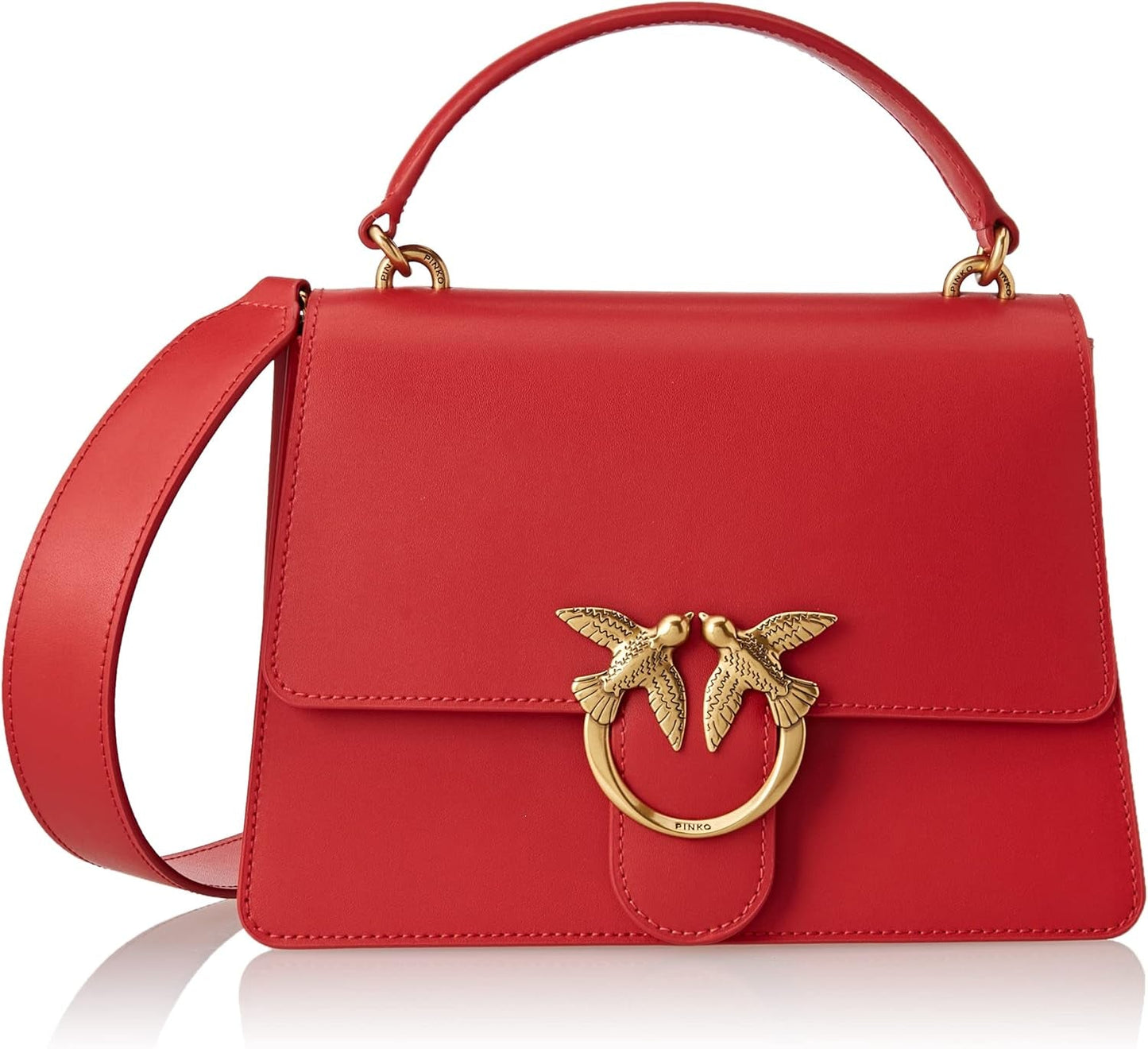 Pinko Ladies Love One Top Handle Classic Li Bag Borse Donna Naty Shop R41Q_Red Garnet - Oro Antico