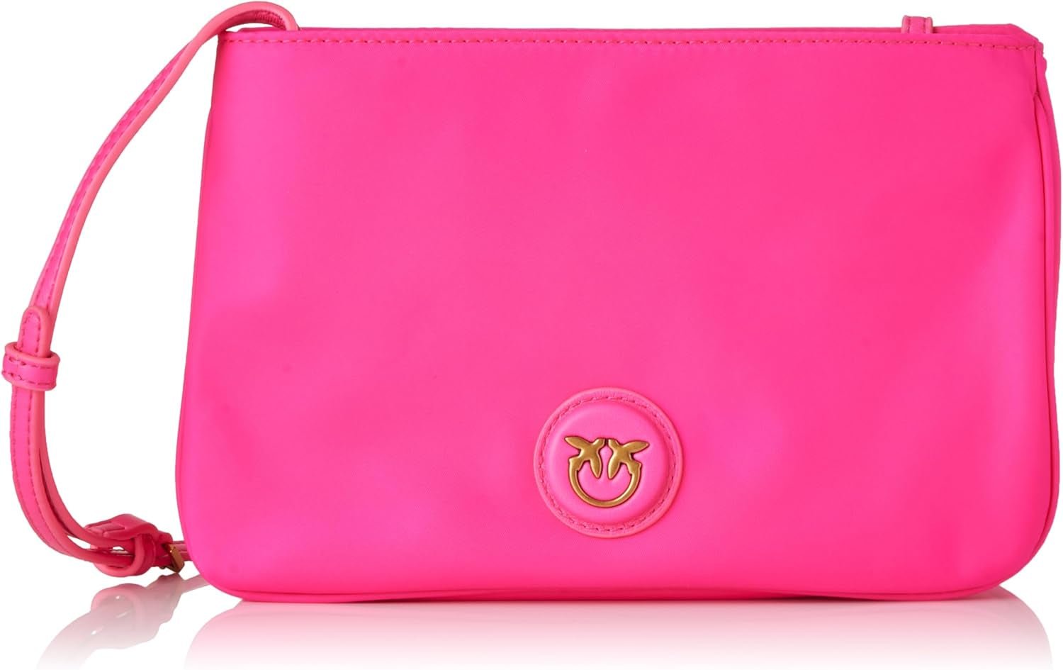 Pinko Ladies Recycled Gate Flat HORIZONTAL REPEATED Borse da Donna Naty Shop N17Q_Pink Pinko-Antique Gold
