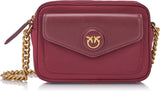 Pinko Nyllo Gate Camera CASE Recycled NYLO Borse Donna Naty Shop Ww5Q_Currant Intenso-Antique Gold