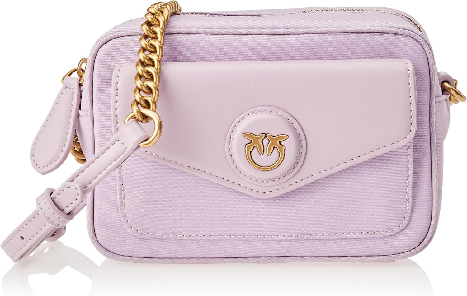Pinko Nyllo Gate Camera CASE Recycled NYLO Borse Donna Naty Shop Y48Q_Tulip viola-oro antico