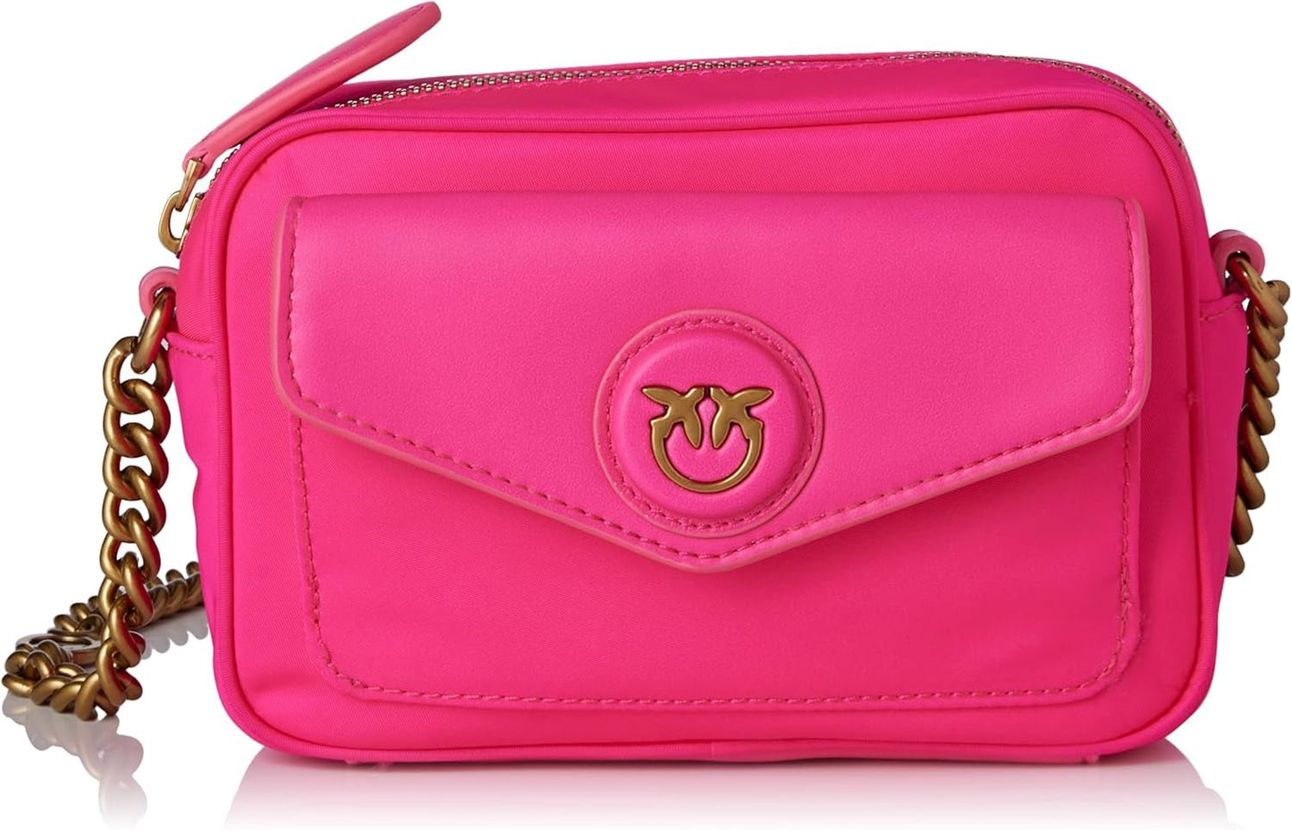 Pinko Nyllo Gate Camera CASE Recycled NYLO Borse Donna Naty Shop N17Q_Pink Pink Pinko-Antique Gold