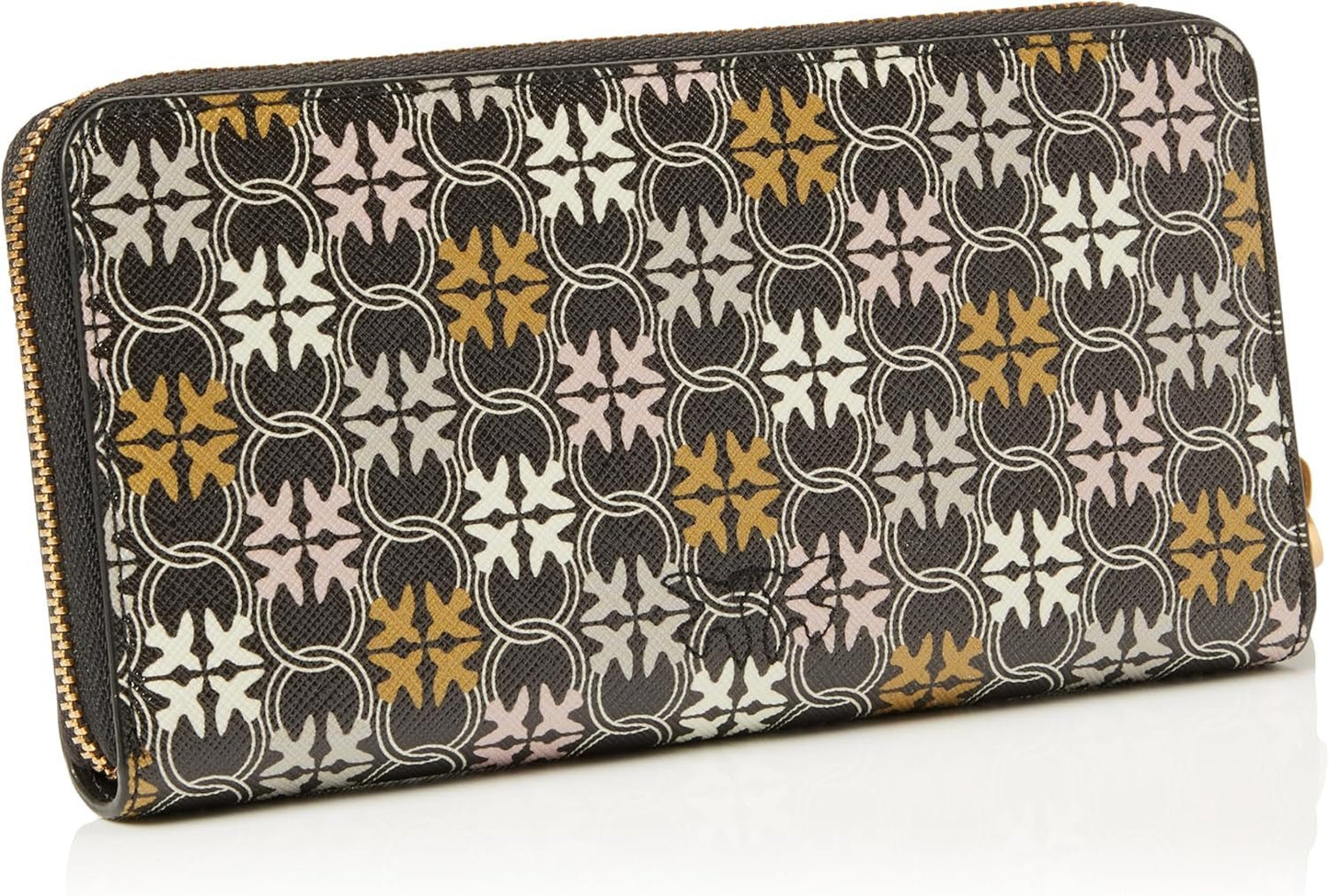 Pinko Ryder Portafoglio da Donna con Zip in Pelle Stampa Logo Accessori da Viaggio, Zm7q_Black/Marrone/Bianco.Antique Go Wallet Donna Naty Shop