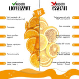 Arance fresche liofilizzate a mezze fette - arance disidratate a freddo per cocktail professionali frutta fresca liofilizzata frutta secca per cocktail - confezione da 1 litro ca. 70 prodotti disidratati Naty Shop