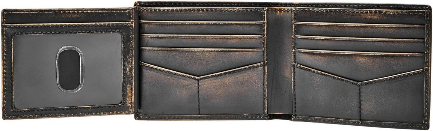 Portafoglio bifold da uomo in pelle Fossil Wade 11,43 cm L x 1,905 cm L x 8,89 cm A Portafoglio da uomo Naty Shop