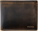 Portafoglio bifold da uomo in pelle Fossil Wade 11,43 cm L x 1,905 cm L x 8,89 cm A Naty Shop Portafoglio da uomo Nero