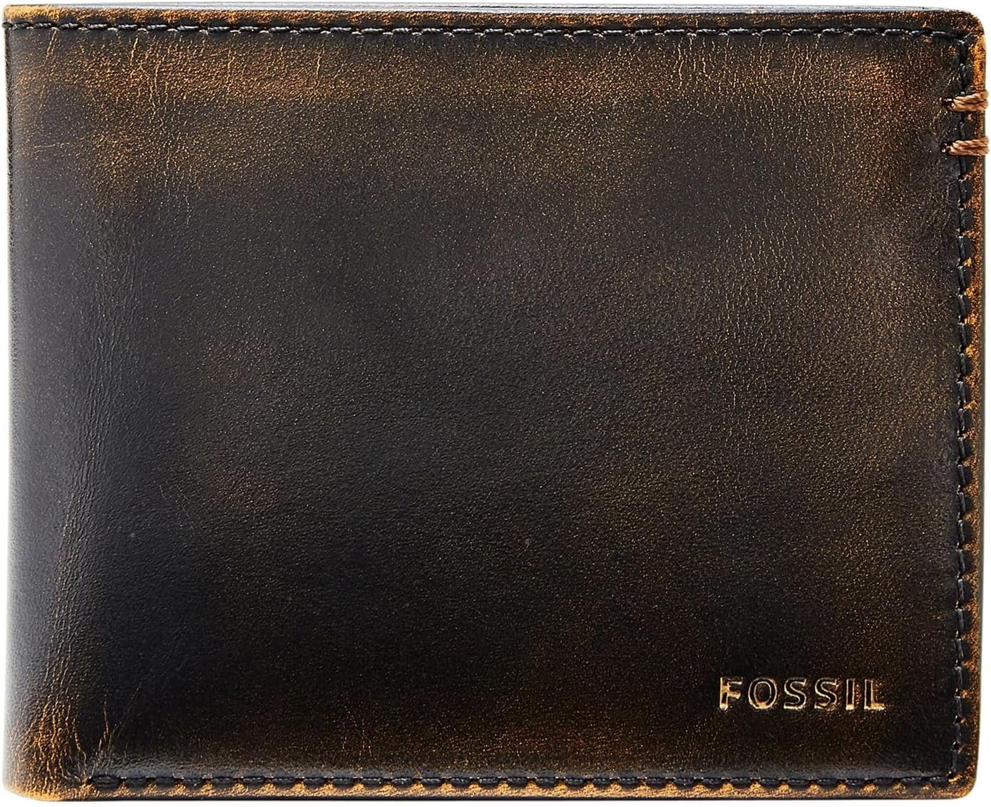Portafoglio bifold da uomo in pelle Fossil Wade 11,43 cm L x 1,905 cm L x 8,89 cm A Naty Shop Portafoglio da uomo Nero