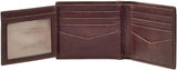 Portafoglio bifold da uomo in pelle Ingram Fossil 11,43 cm di lunghezza x 1,905 cm di larghezza x 8,89 cm di altezza Portafoglio da uomo Naty Shop