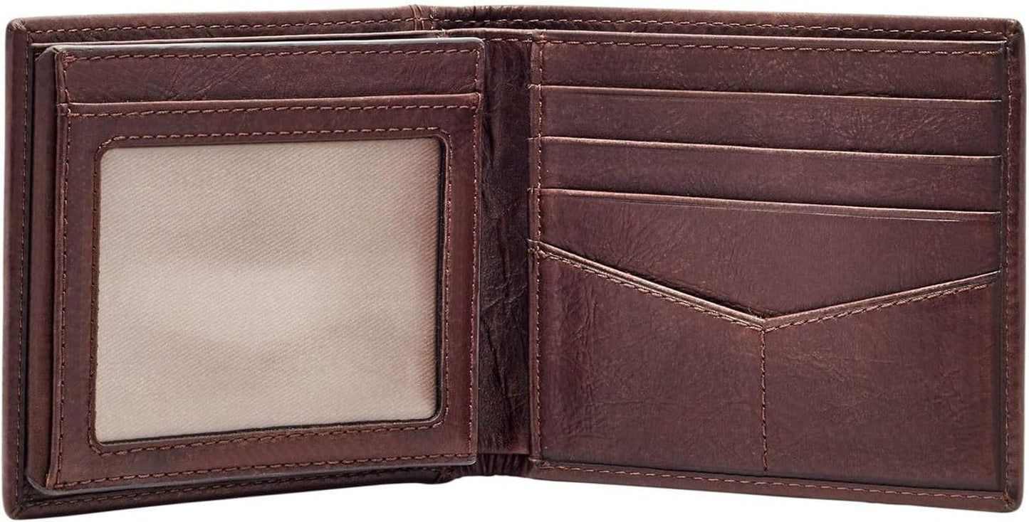 Portafoglio bifold da uomo in pelle Ingram Fossil 11,43 cm di lunghezza x 1,905 cm di larghezza x 8,89 cm di altezza Portafoglio da uomo Naty Shop