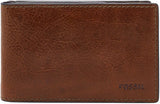 Portafoglio bifold da uomo in pelle Fossil Andrew 11,5 cm di lunghezza x 1,9 cm di larghezza x 7,7 cm di altezza Portafoglio da uomo Naty Shop Marrone
