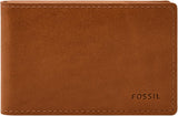Portafoglio bifold da uomo in pelle Fossil Andrew 11,5 cm di lunghezza x 1,9 cm di larghezza x 7,7 cm di altezza Portafoglio da uomo Naty Shop Saddle