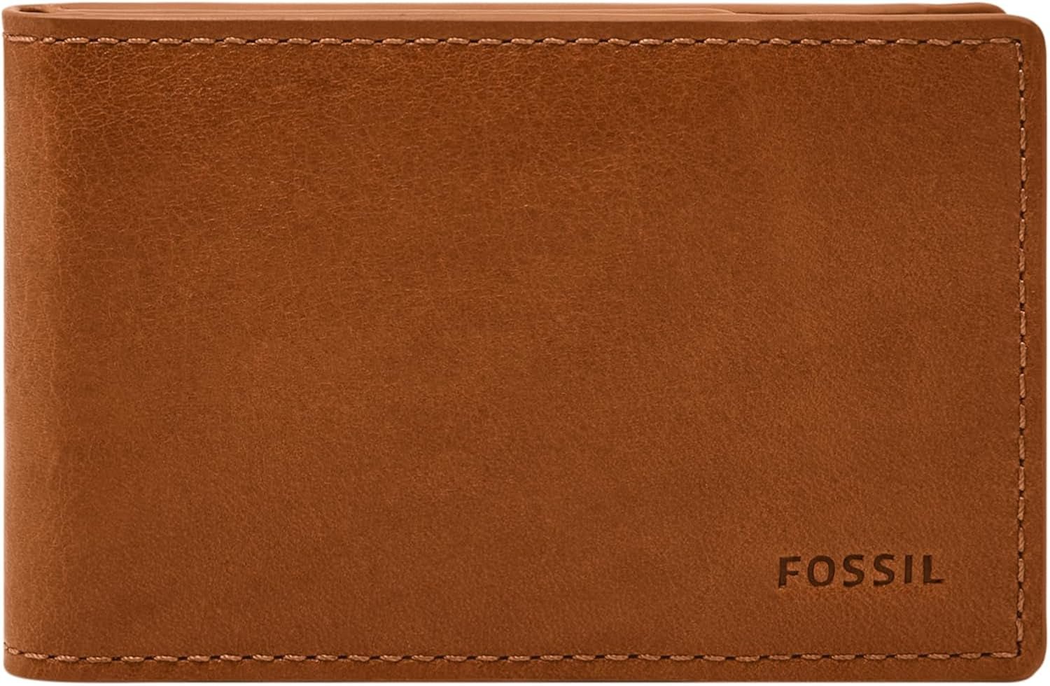 Portafoglio bifold da uomo in pelle Fossil Andrew 11,5 cm di lunghezza x 1,9 cm di larghezza x 7,7 cm di altezza Portafoglio da uomo Naty Shop Saddle
