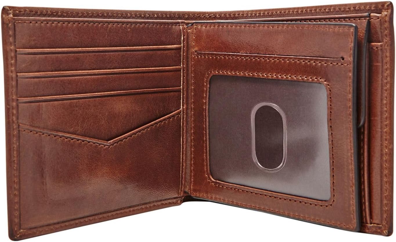 Portafoglio bifold in pelle Fossil Ryan da uomo 11,43 cm L x 2,54 cm L x 9,525 cm A Portafoglio da uomo Naty Shop