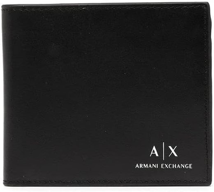 Portafoglio Armani Exchange A|X Logo in pelle liscia, titolo predefinito del portafoglio Naty Shop da uomo nero