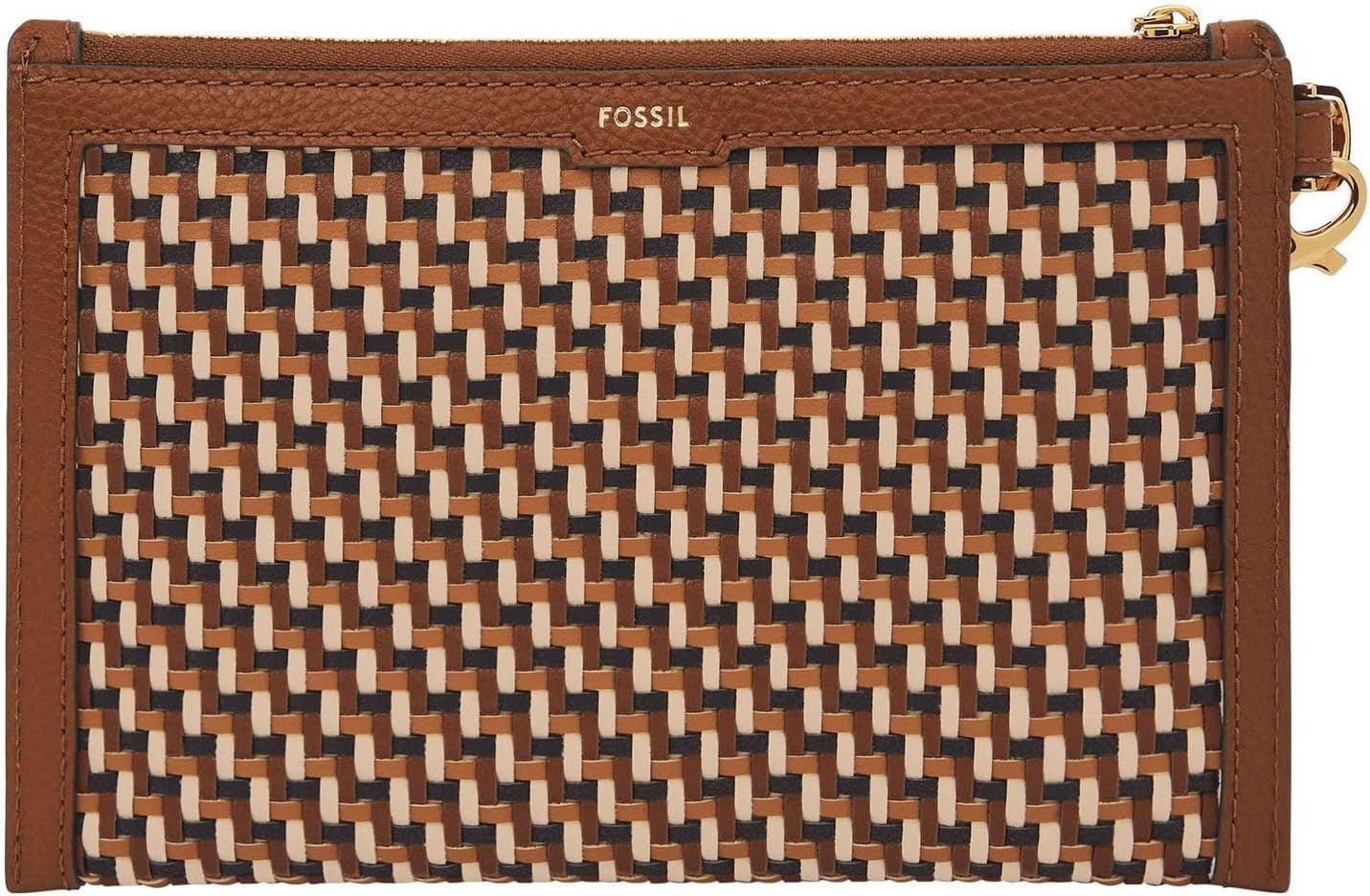 Portafoglio da donna Fossil in pelle o poliestere Portafoglio da donna Naty Shop Marrone e Oro
