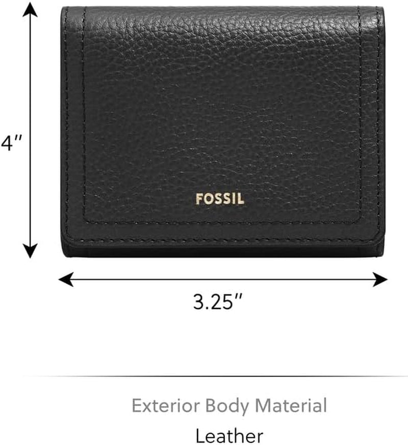 Portafoglio Tri-Fold da Donna Fossil Logan, Nero Naty Shop Portafoglio da Donna