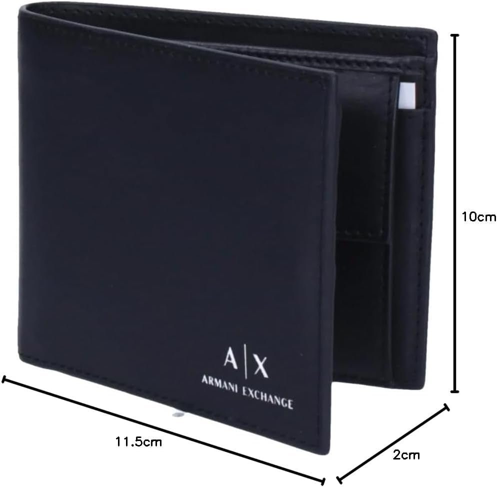 Armani Exchange Portafoglio da uomo Essential Simple Logo Print Portafoglio da uomo nero Naty Shop