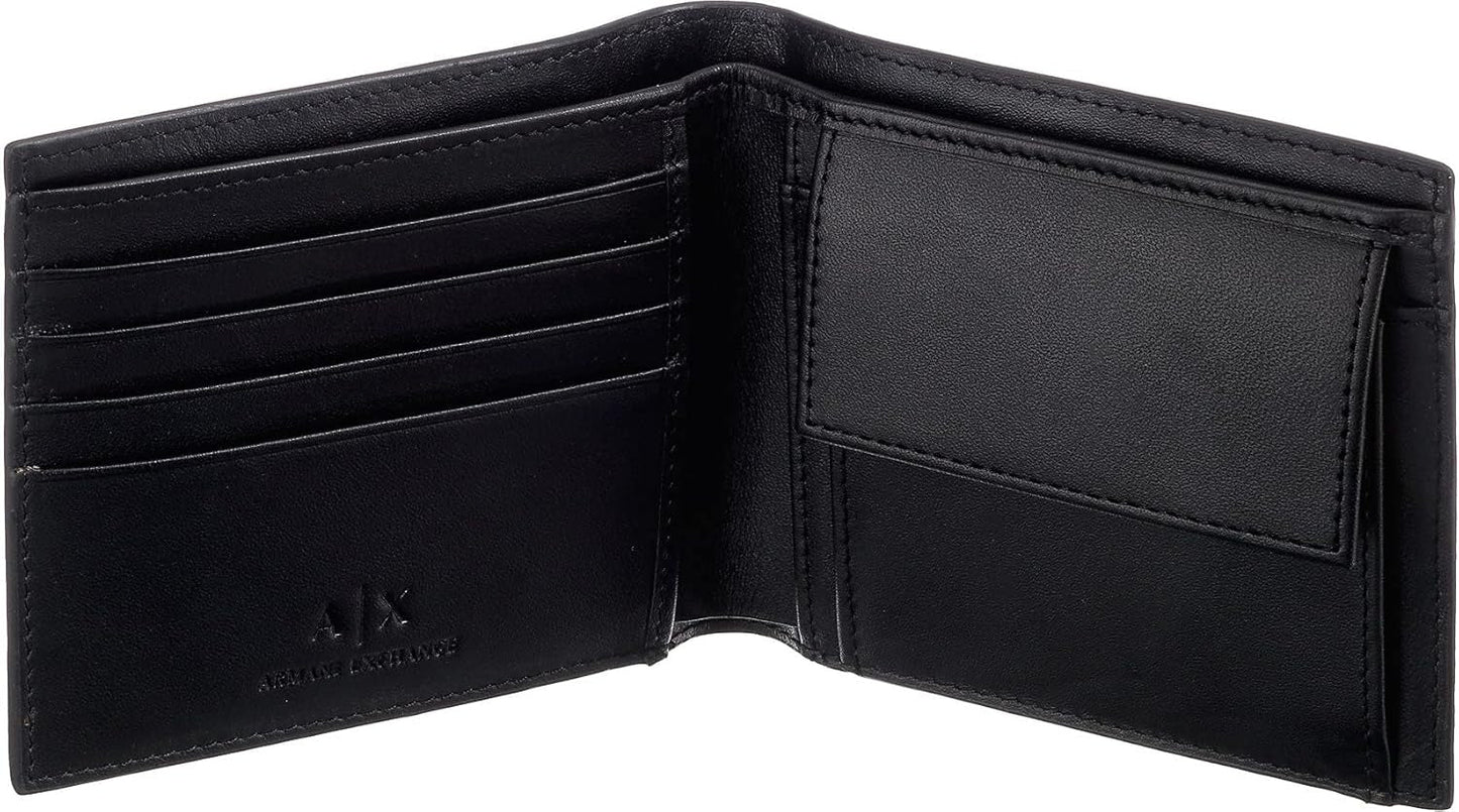 Armani Exchange Portafoglio da uomo Essential Simple Logo Print Portafoglio da uomo nero Naty Shop
