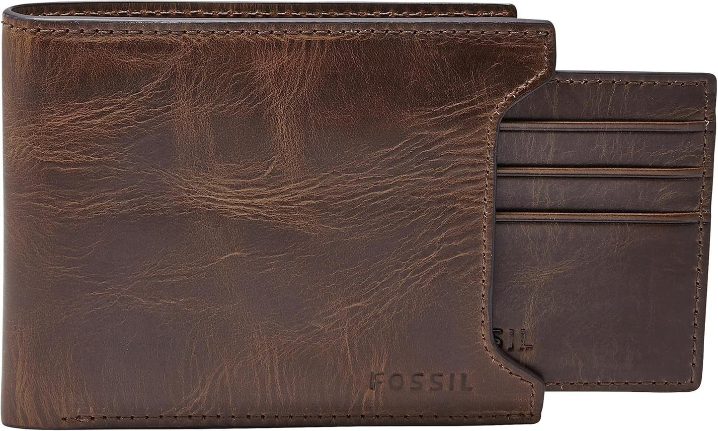 Portafoglio da uomo Fossil Naty Shop Portafoglio da uomo Derrick Marrone scuro