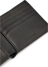 HUGO Portafoglio Tibby 8 scomparti da uomo in nappa con logo nero Stck Portafoglio da uomo Naty Shop