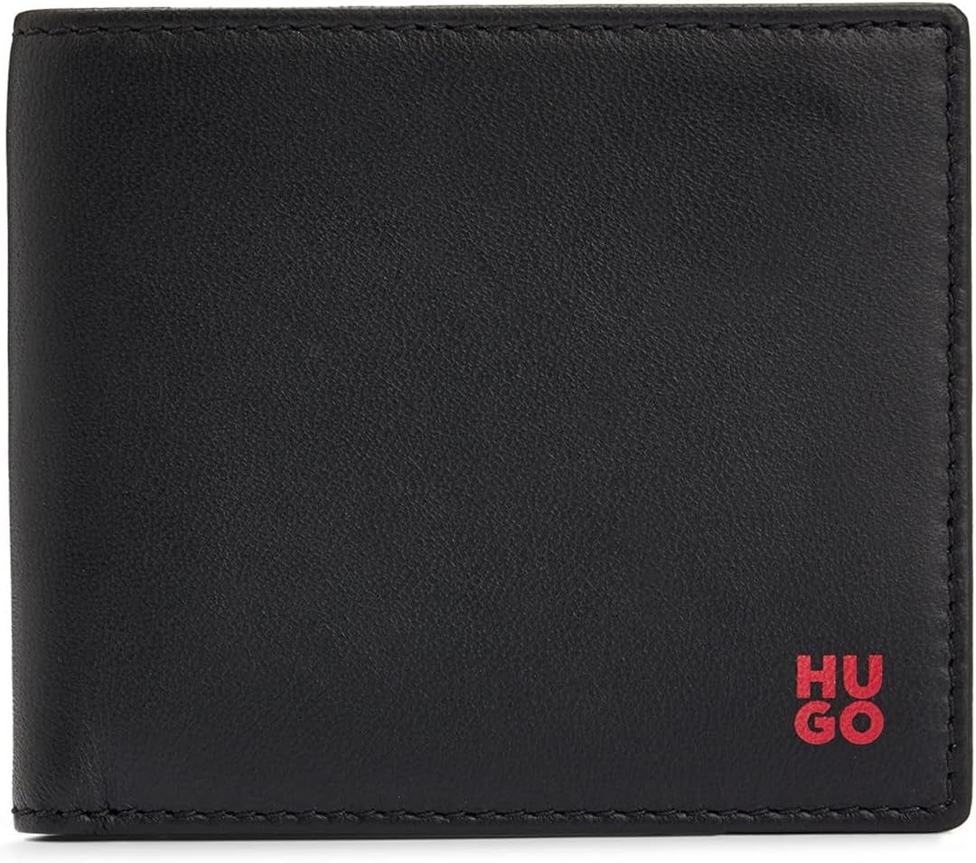 HUGO Portafoglio da uomo Tibby 8cc Nappa Pelle Nero Logo Stck Portafoglio da uomo Naty Shop Titolo predefinito