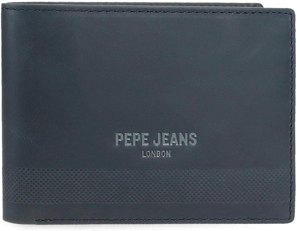 Portafoglio da uomo Pepe Jeans Blu 11,5 x 8 x 1 cm Portafoglio in pelle protetto RFID con portamonete Portafoglio da uomo Naty Shop Titolo predefinito