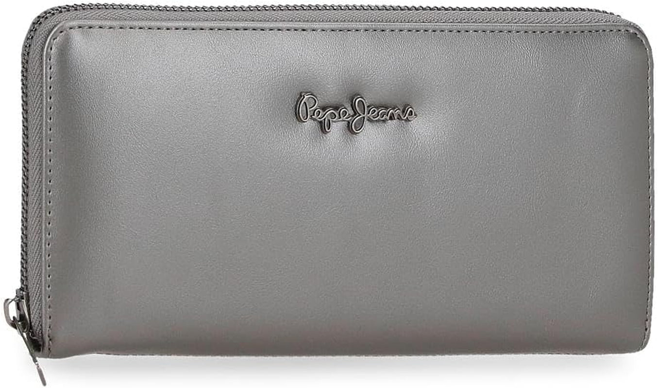 Portafoglio, portamonete, portafoglio Pepe Jeans Ruby, realizzato in poliestere con dettagli in ecopelle. Scomparti, cerniere. Da Joumma Bags Portafoglio da donna Naty Shop Portafoglio color rubino antracite