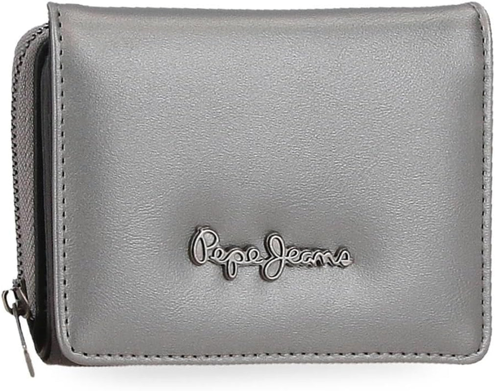 Portafoglio, portamonete, portafoglio Pepe Jeans Ruby, realizzato in poliestere con dettagli in ecopelle. Scomparti, cerniere. Da Joumma Bags Portafoglio da donna Naty Shop Portafoglio antracite