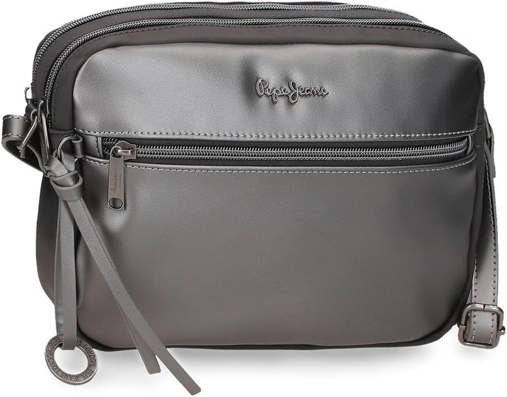 Portafoglio, portamonete, portafoglio Pepe Jeans Ruby, realizzato in poliestere con dettagli in ecopelle. Scomparti, cerniere. Da Joumma Bags Portafoglio da donna Naty Shop Borsa a tracolla doppia antracite