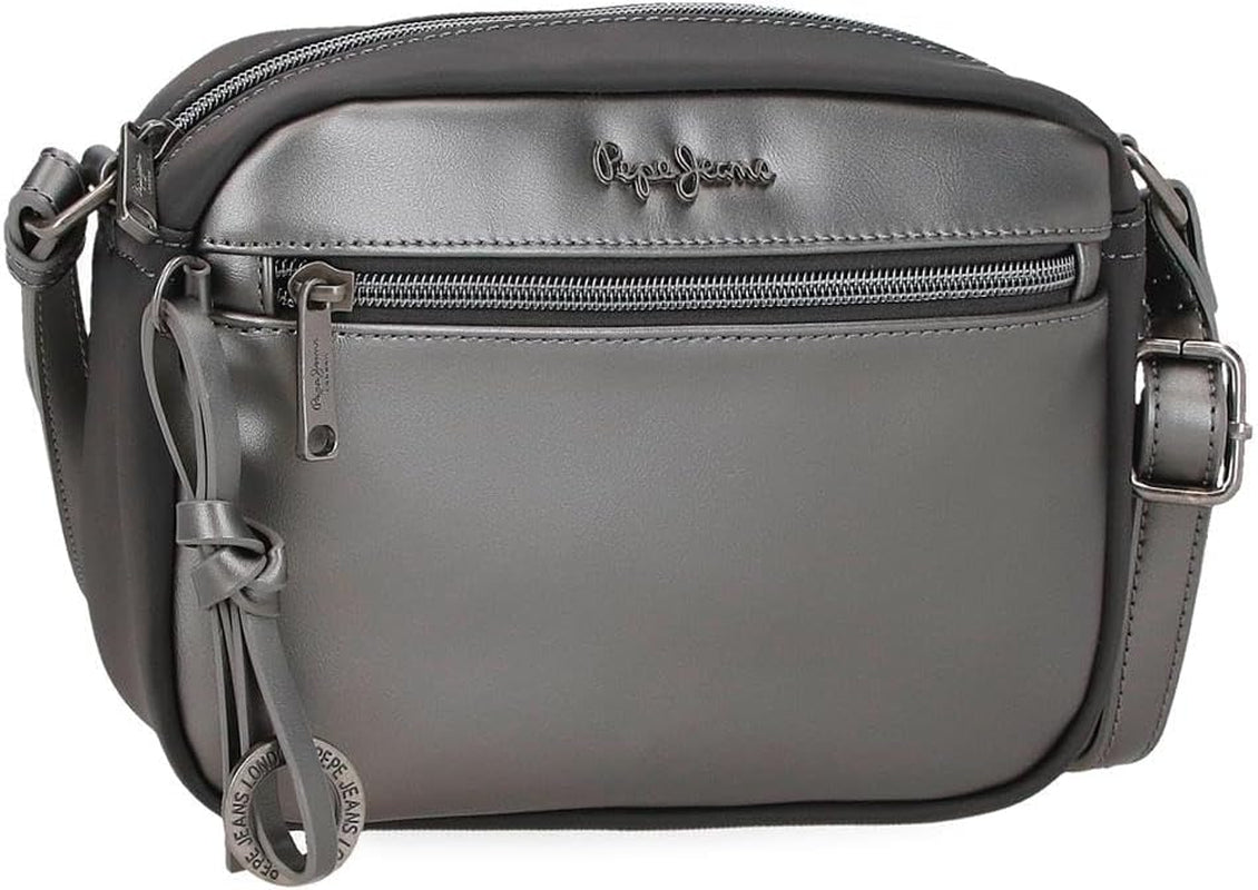 Portafoglio, portamonete, portafoglio Pepe Jeans Ruby, realizzato in poliestere con dettagli in ecopelle. Scomparti, cerniere. Da Joumma Bags Portafoglio da donna Naty Shop Tracolla antracite