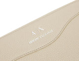 Armani Exchange Portafoglio Tri-Fold da Donna Essential Wave Pisco Argento con Logo Stampato Naty Shop Portafoglio da Donna