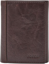 Portafoglio a tre ante in pelle Neel Fossil da uomo 8,255 cm di lunghezza x 1,905 cm di larghezza x 10,16 cm di altezza Portafoglio da uomo Naty Shop Marrone