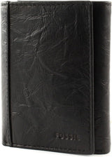 Portafoglio a tre ante in pelle Neel Fossil da uomo 8,255 cm di lunghezza x 1,905 cm di larghezza x 10,16 cm di altezza Portafoglio da uomo Naty Shop Nero
