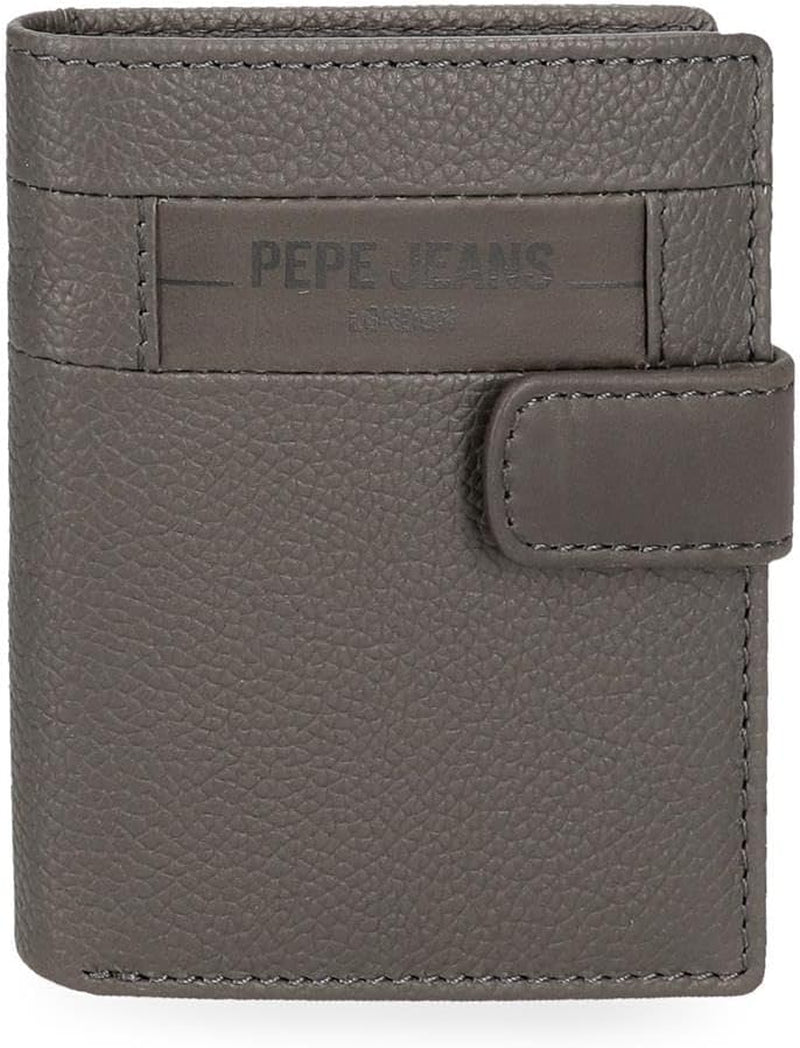 Pepe Jeans Checkbox Nero Marrone Blu Grigio Pelle di vacchetta Portafogli e portamonete Portafoglio da uomo Naty Shop Portafoglio con clic grigio