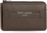 Pepe Jeans Checkbox Portafogli e portamonete in pelle di vacchetta Nero Marrone Blu Grigio Portafoglio da uomo Naty Shop Porta carte marrone