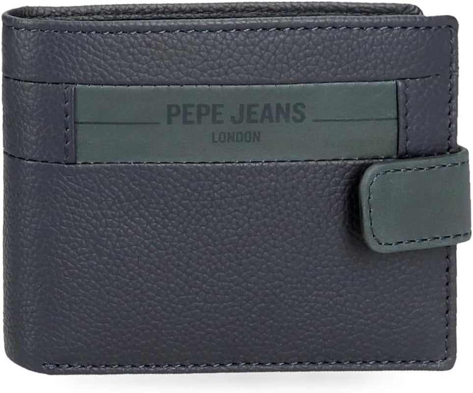 Pepe Jeans Checkbox Portafogli e portamonete in pelle di vacchetta, Nero, Marrone, Blu e Grigio - Naty Shop