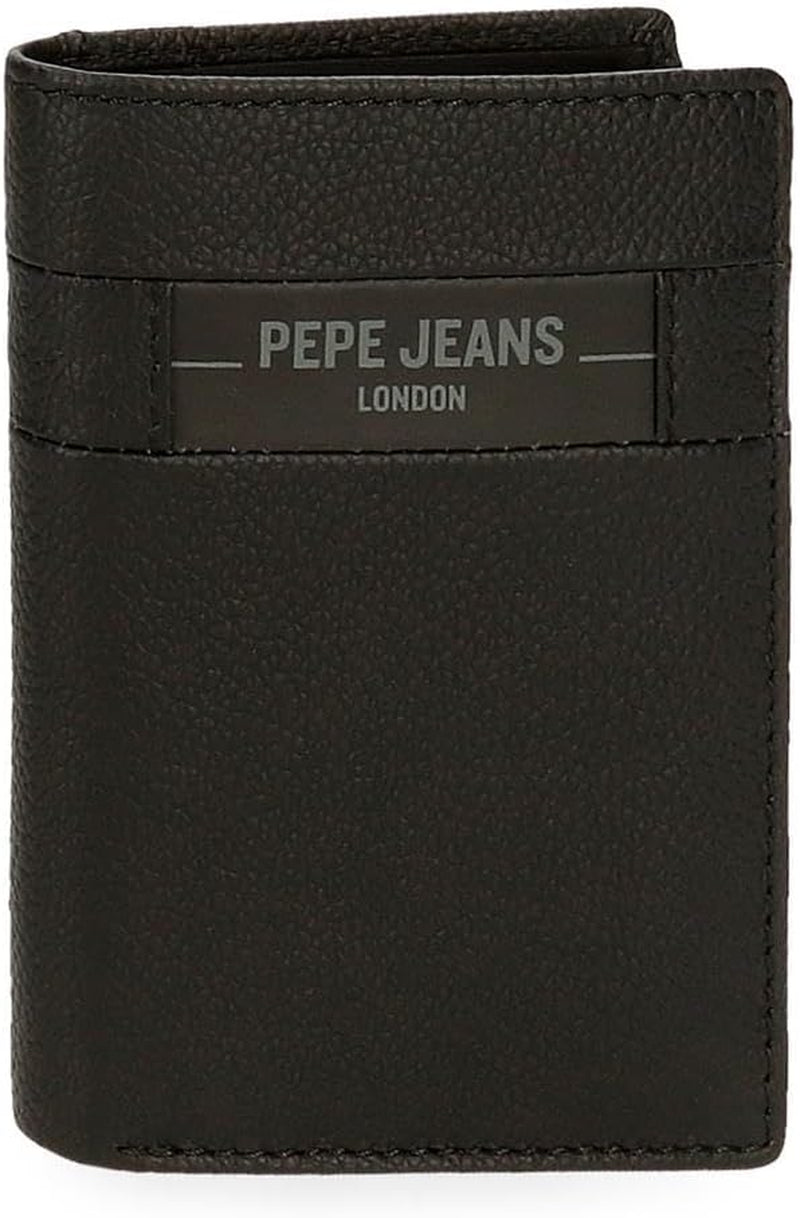 Pepe Jeans Checkbox Nero Marrone Blu Grigio Pelle di vacchetta Portafogli e portamonete Portafoglio da uomo Naty Shop Portafoglio verticale nero