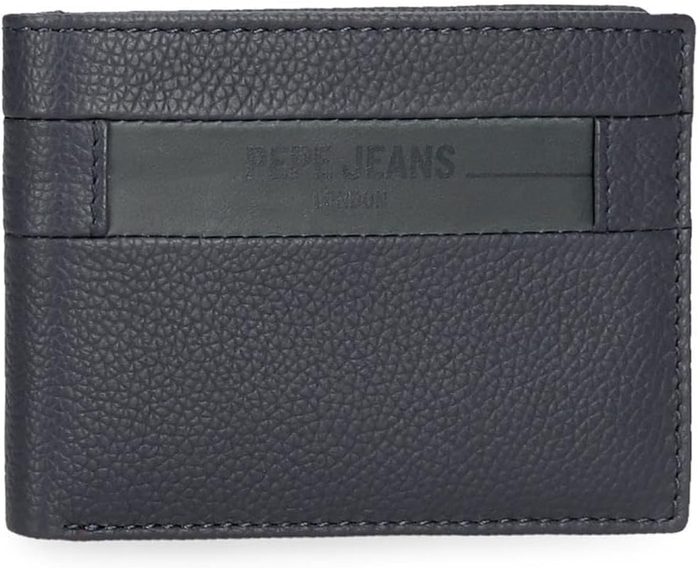 Pepe Jeans Checkbox Portafogli e portamonete in pelle di vacchetta Nero Marrone Blu Grigio Portafoglio da uomo Naty Shop Portafoglio blu