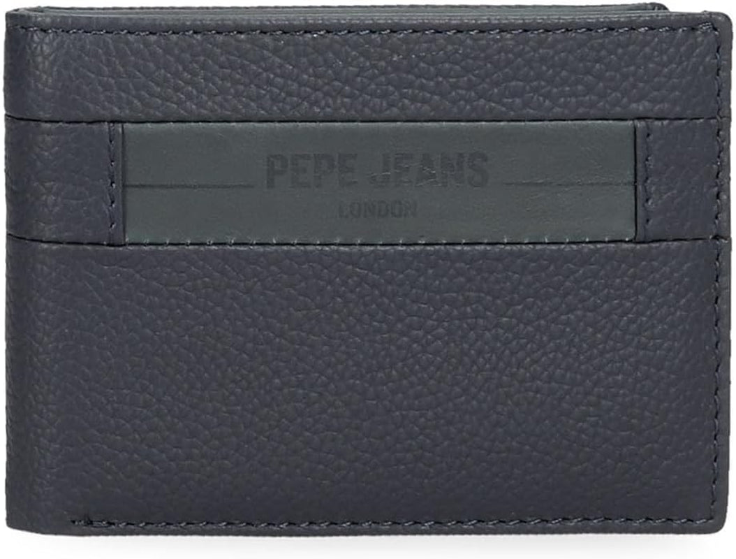 Pepe Jeans Checkbox Portafogli e portamonete in pelle di vacchetta Nero Marrone Blu Grigio Portafoglio da uomo Naty Shop Portafoglio Checkbox blu