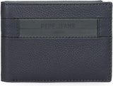 Pepe Jeans Checkbox Portafogli e portamonete in pelle di vacchetta Nero Marrone Blu Grigio Portafoglio da uomo Naty Shop Portafoglio Checkbox blu