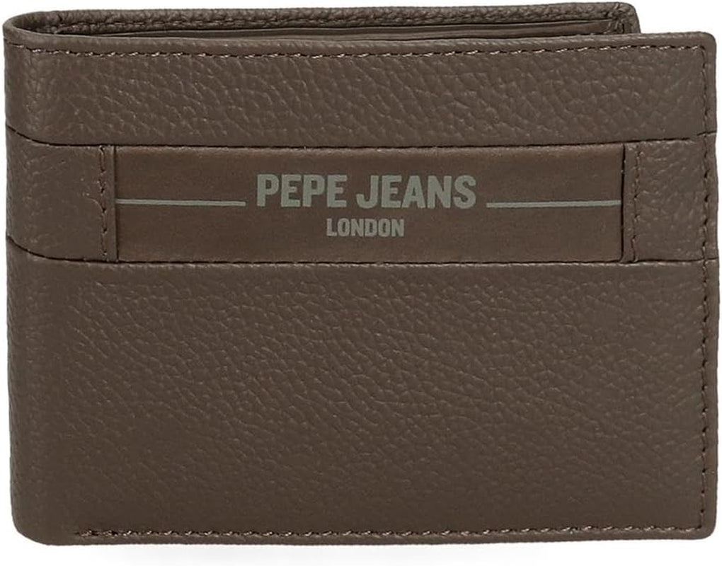 Pepe Jeans Checkbox Portafogli e portamonete in pelle di vacchetta Nero Marrone Blu Grigio Portafoglio da uomo Naty Shop Portafoglio marrone