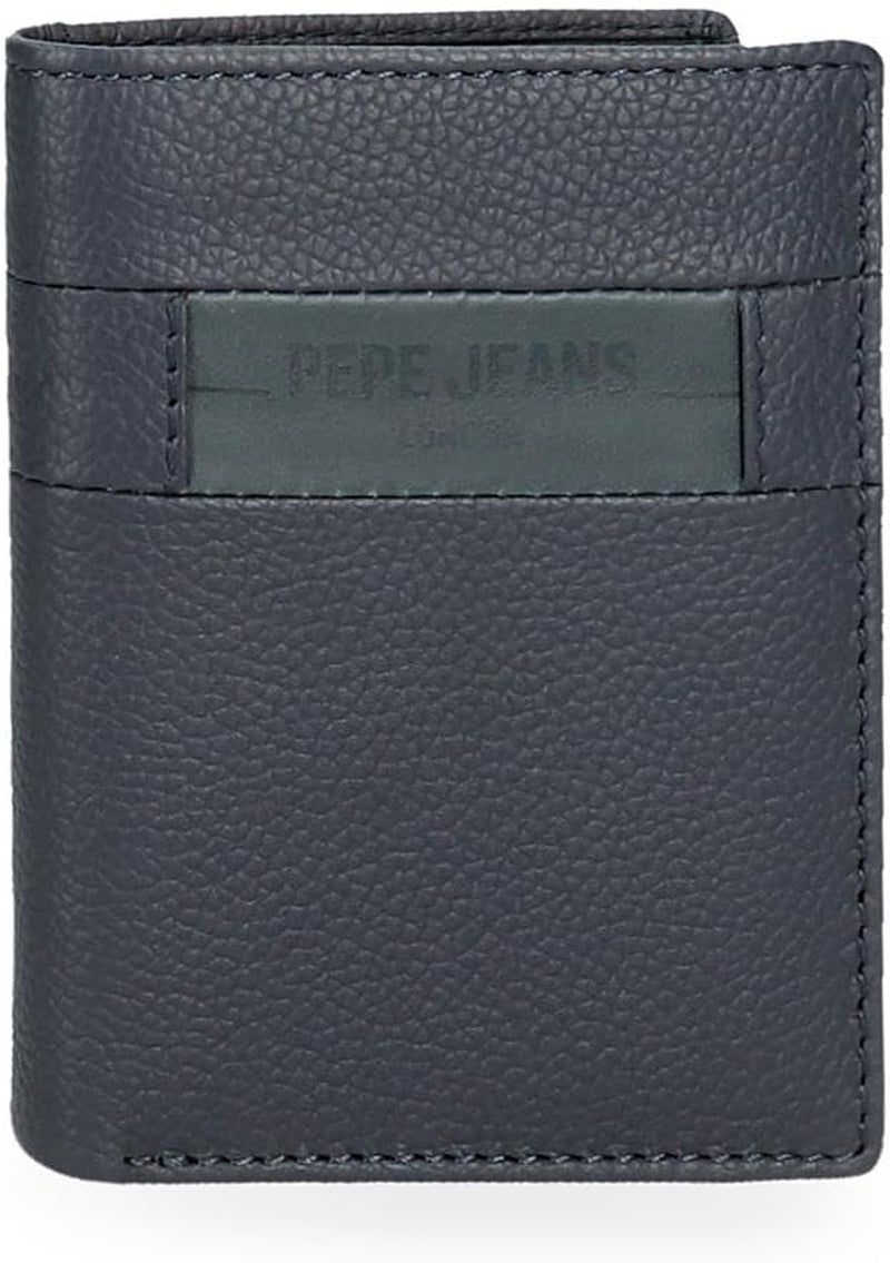 Pepe Jeans Checkbox Portafogli e portamonete in pelle di vacchetta Nero Marrone Blu Grigio Portafoglio da uomo Naty Shop Valigetta blu